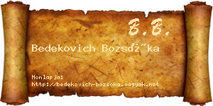 Bedekovich Bozsóka névjegykártya